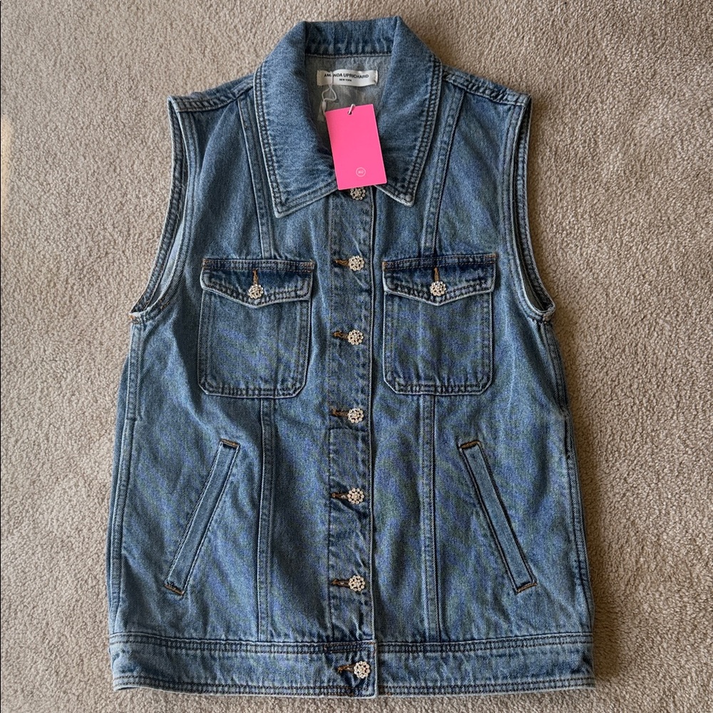 Amanda Uprichard Light Blue Denim Vest